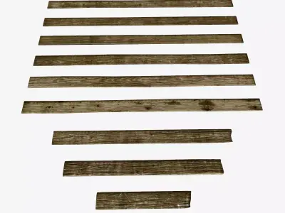 Wooden Planks Low-poly 3D model