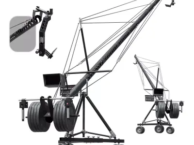 Cinema Crane Camera Silver 3D model