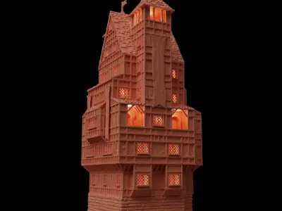 Governor House Tabletop Terrain 28 MM 3D print model