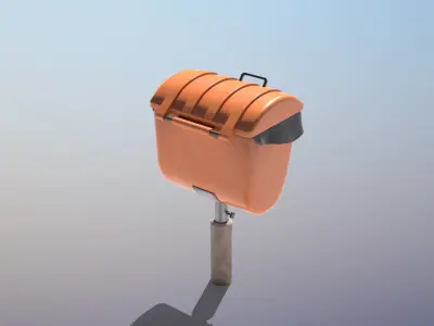 Beach Trash Can Low-poly 3D model