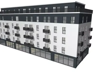 Modern Residential and Commercial Building  3D model