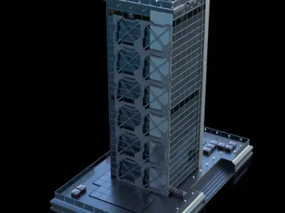 Futuristic Future Modern City Building Skyscraper 23 3D model