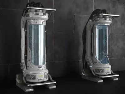 Sci Fi Container Capsule Low-poly 3D model