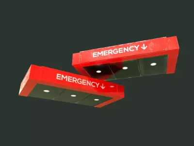 Emergency Entrance Name Board for Hospital Low-poly 3D model