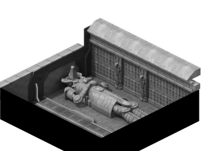 Egypt - ruins - graves 01 3D model