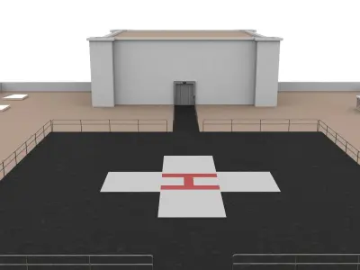 Modern hospital 3D model