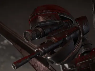 Bloody Gun Bot Low-poly 3D model