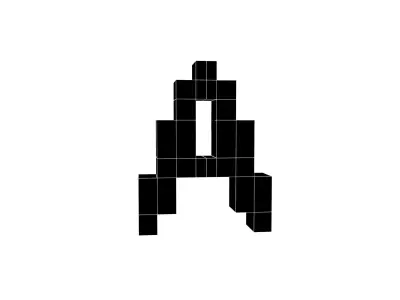 Pixel Font Pack 002 Low-poly 3D model