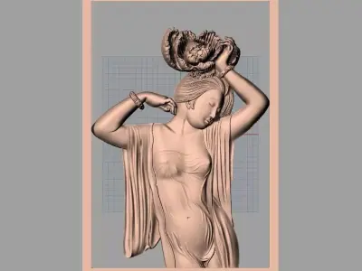 Door flower 3D relief STL Model for CNC woodworking carving E320 3D model