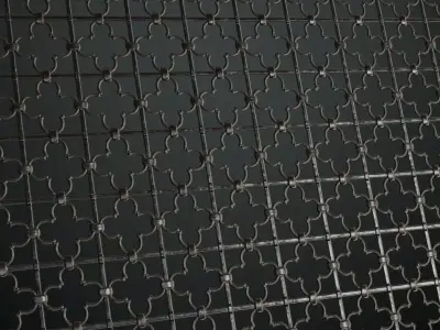 Decorative Quatrefoil Wrought Iron Guard PBR Seamless Texture