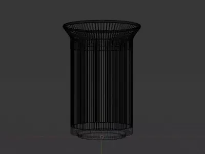 Industrial Metal Trash Can - Clean  Dirty Variations Low-poly 3D model