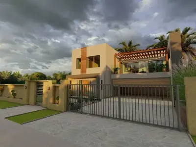 Design of modern family house 3D model