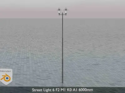 Street Light 6 F2 M1 K0 A1 6000mm Low-poly 3D model