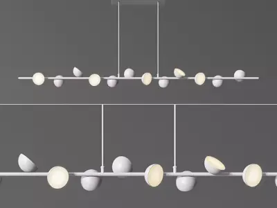 Mantra Adn LED 36w white Linear Pendant Light 3D model