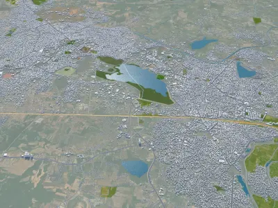 Warangal Telangana India 20km Low-poly 3D model