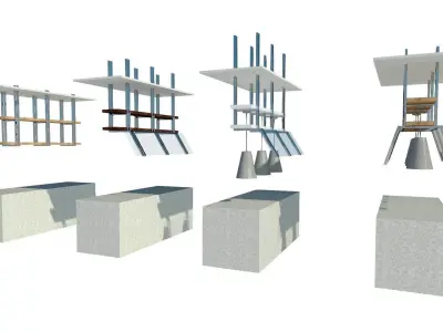 Hanging Shelves Sneeze Guards 3D model