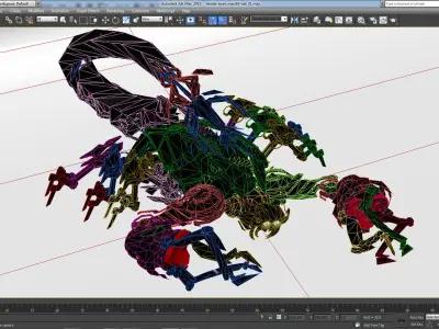 ROBOTSCORP scorpion made out of metal Low-poly 3D model