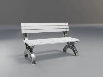 park bench - light vs dark - modern  Low-poly 3D model