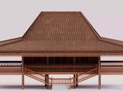 Traditional Houses - Rumah Limas Low-poly 3D model