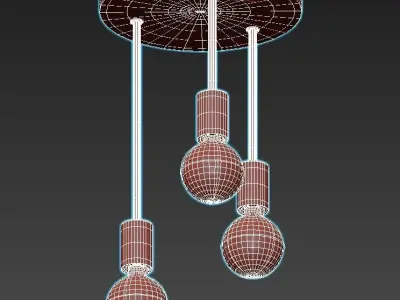 eglo-wilmcote-43126 three light ceiling fixture 3D model