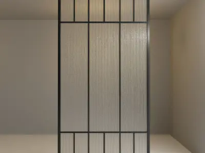Glass partition door 77 Low-poly 3D model