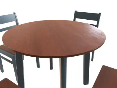 Dining Table with Chair 3d Model VR Low-poly 3D model