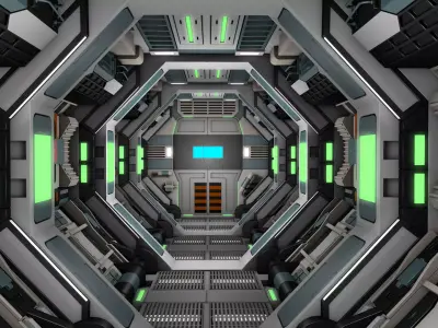 Sci Fi Corridor Station 3D model