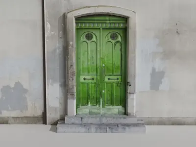 DOOR 1 - Old Style Blue Door 3D model