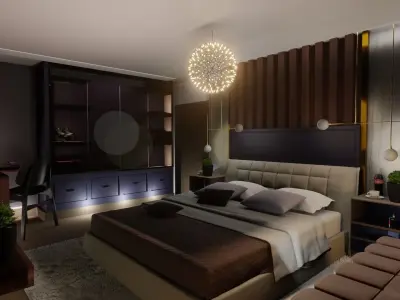 Modern luxurious bedroom 3D model