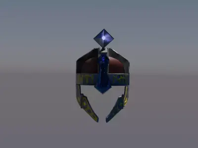 Dwarven Helmet with mana-light Free 3D model