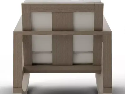 Indio FSC Eucalyptus Lounge Rocking Chair Frame Weathered Gray Low-poly 3D model