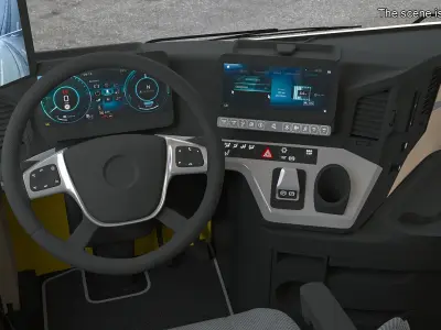  Electric Truck with DHL Trailer Rigged for Maya 