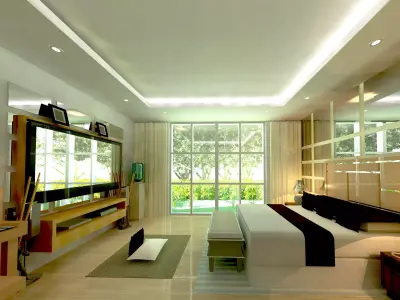 Interior model of a modern bedroom 3D model
