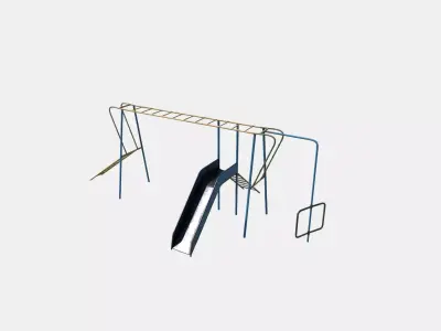 Old Climber with Slide Low-poly 3D model