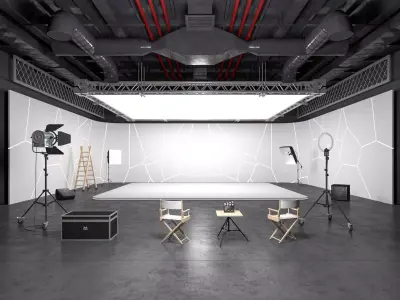 Hangar Photo Studio Scene 3D model