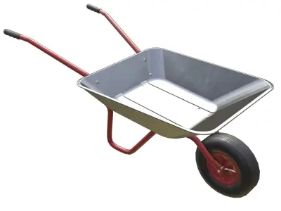 Game-ready Wheelbarrow Clean - Unity - HDRP - UE4 Low-poly 3D model