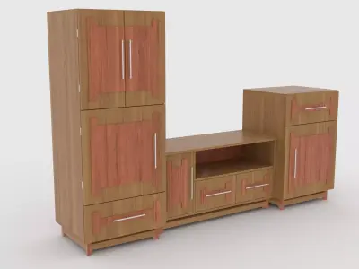 tv stand 60 Low-poly 3D model