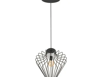 Three models of black metal lamps 3D model