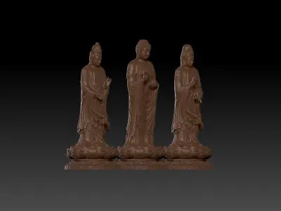 Three Saint Buddhas  3D print model