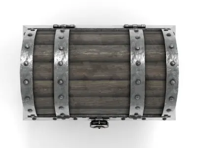 Old Pirate Chest Low-poly 3D model