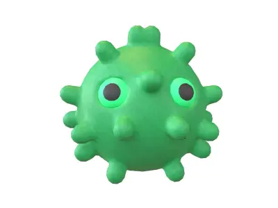 Virus Character v1 010 Low-poly 3D model