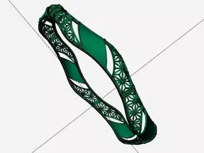 1528 Interwoven Harmony Bangle 61MM-11gm 3D print model
