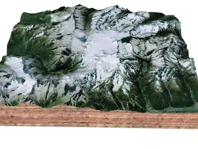 Ghiacciaio dellAdamello Glacier Italy 3D model