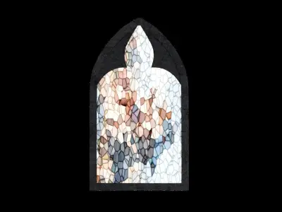 Gothic Windows Low-poly 3D model