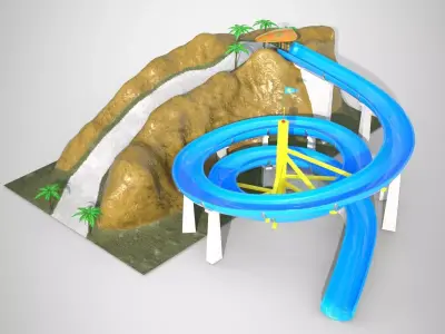 Aquapark Slide Pack PBR 3D model