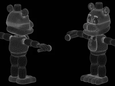 Freddy Inspired 3D Character  Stylized Animatronic Model For SFM 3D model