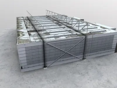 EDDF Hangar Low-poly 3D model