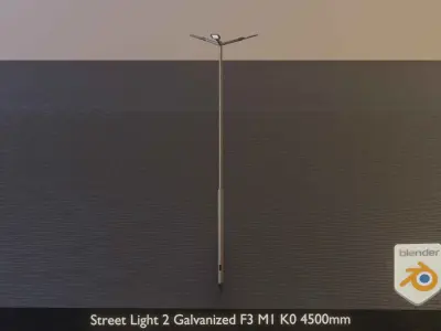 Street Light 2 Galvanized F3 M1 K0 4500mm Low-poly 3D model