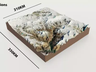 Everest-Mountains Low-poly 3D model