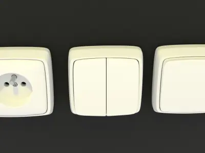 Light switches and electric outlet 3D model